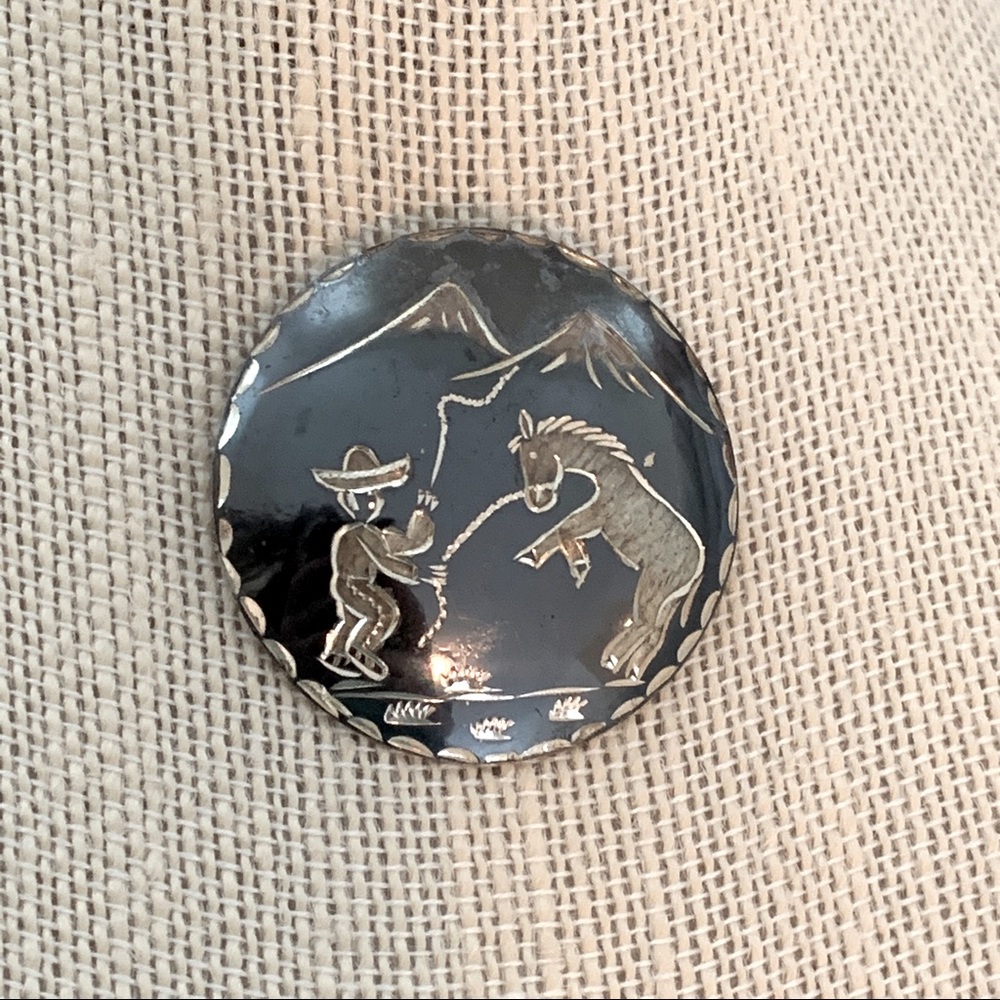 Handmade Mexican Sterling Silver Brooch Pin
